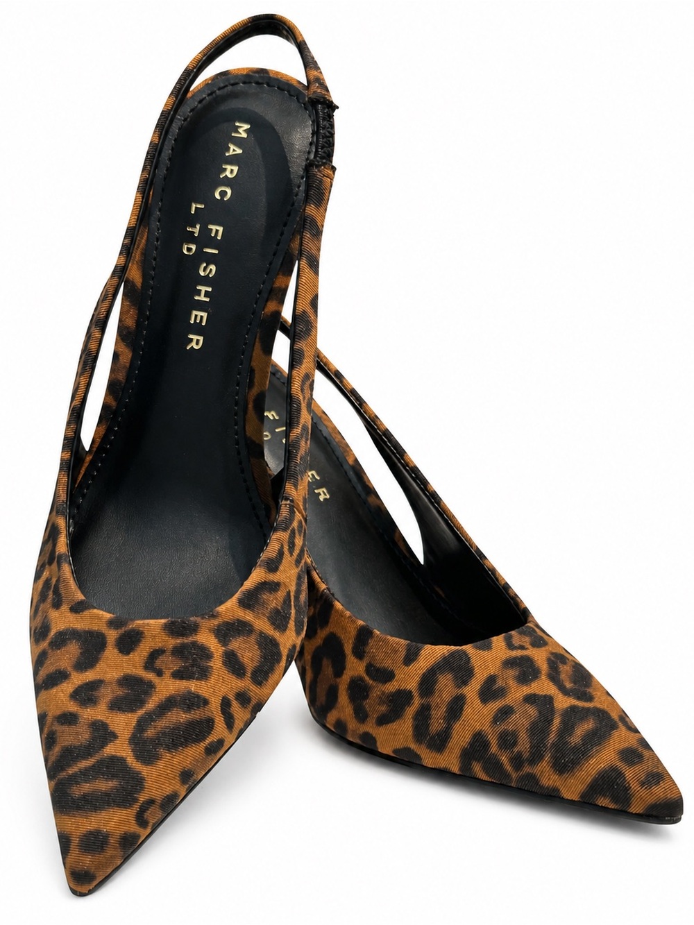 Marc Fisher Leynne Slingback Leopard Print Pointed-Toe Heel Classic, Luxury Sz 6